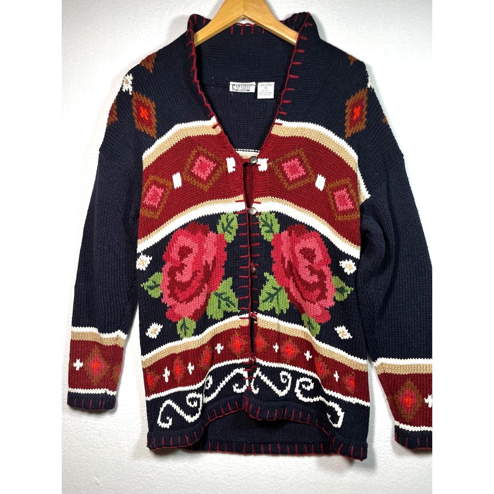 Vintage Capacity Petites Rose Sweater Size PM Cottage Core